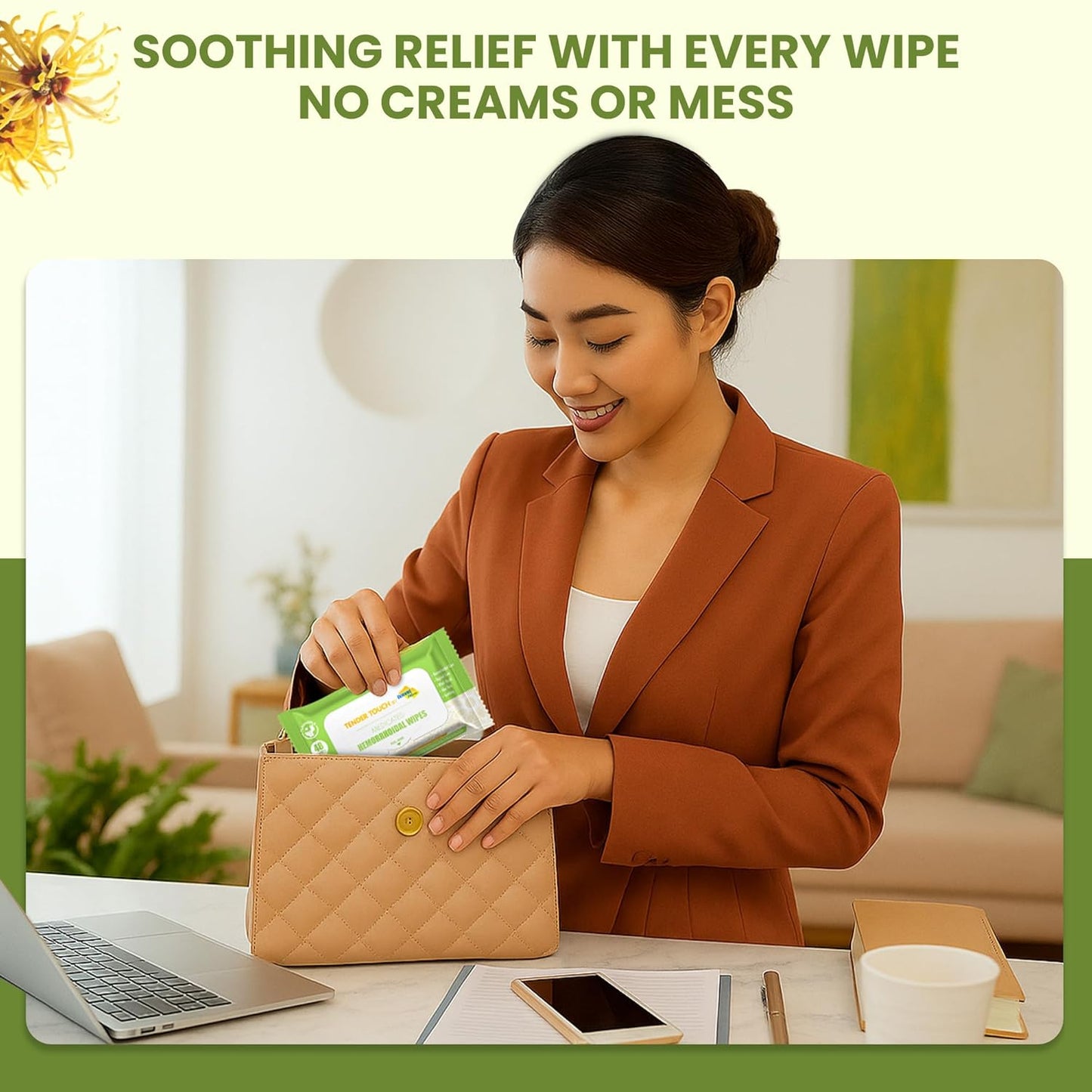 Tender Touch with Witch Hazel and Aloe, Flushable Medicated Wipes
