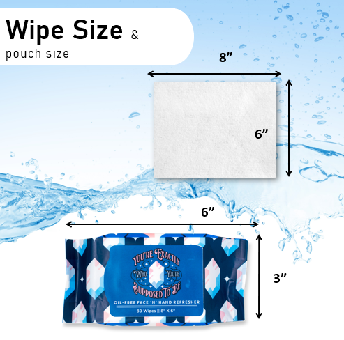 Natural Oil-Free Face 'N' Hand Refresher Wipe Pouch