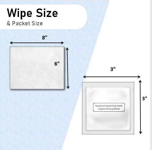 Makeup remover wipe packaging on a white background