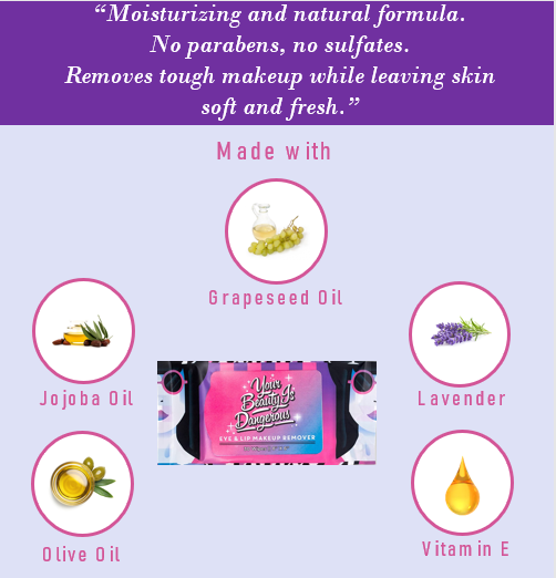 Natural Eyes 'n' Lips Waterproof Makeup Remover Wipes Pouch