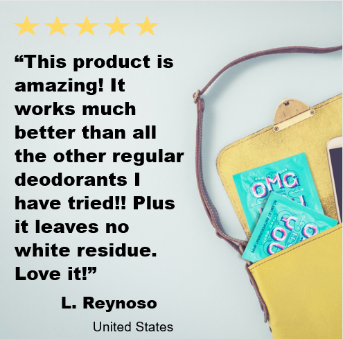 No sweat antiperspirant wipe packaging with 'OMG It's You' text on a white background