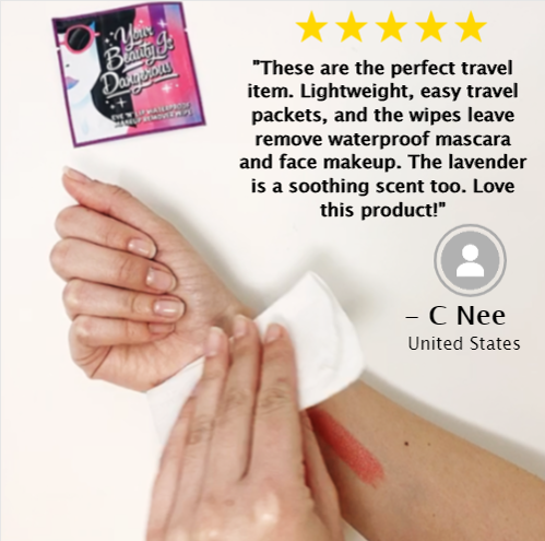 your beauty is dangerous eye n lip waterproof makeup remover wipe with moisturizing formula that leaves skin smooth