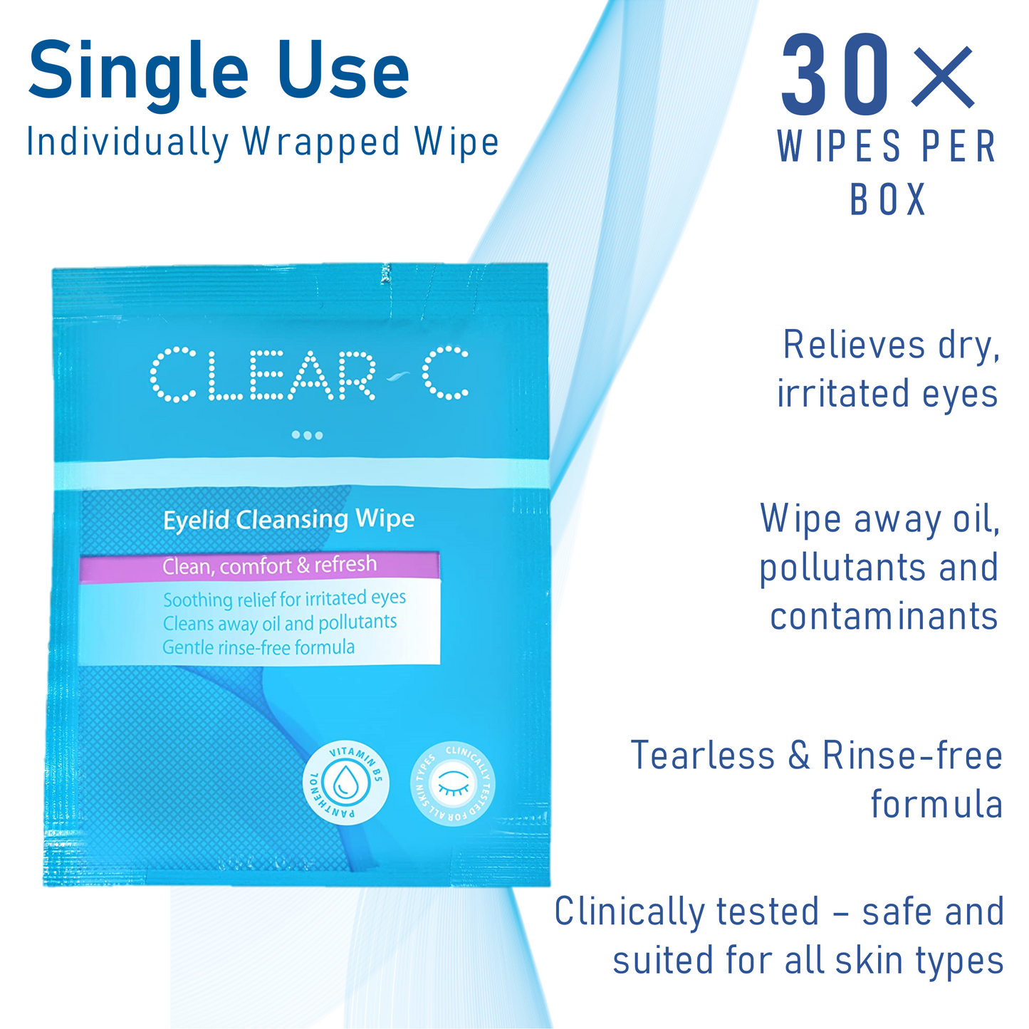 Premium No Rinse Eyelid Wipes 3 Box Pack