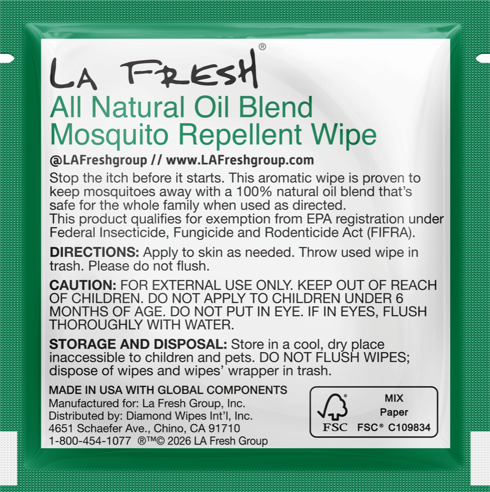 All Natural Mosquito Repellent Wipes