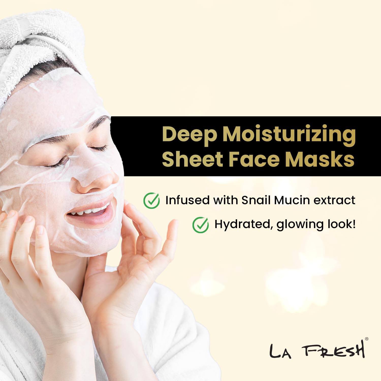 Snail Mucin Face Mask - Deep Moisturizing Sheet Mask with Aloe