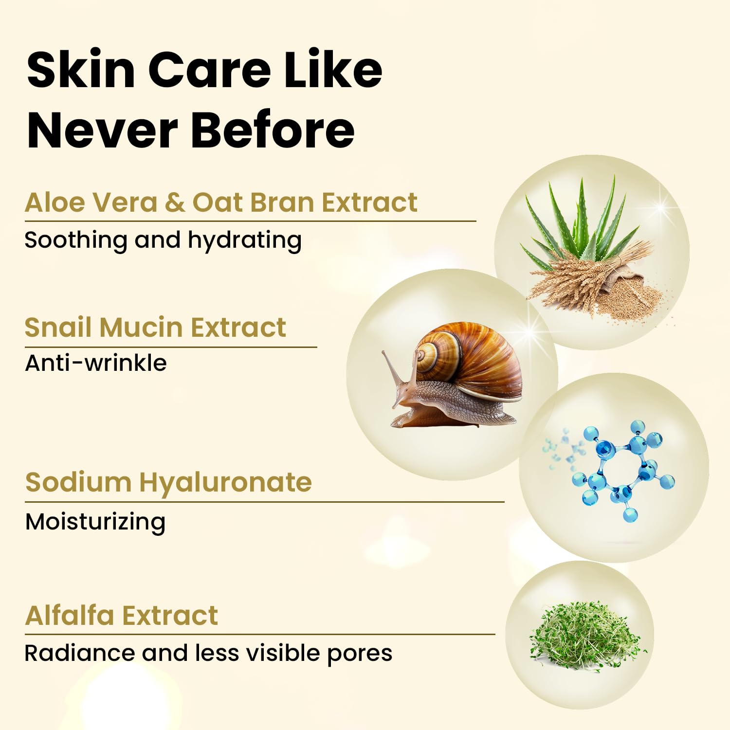 Snail Mucin Face Mask - Deep Moisturizing Sheet Mask with Aloe