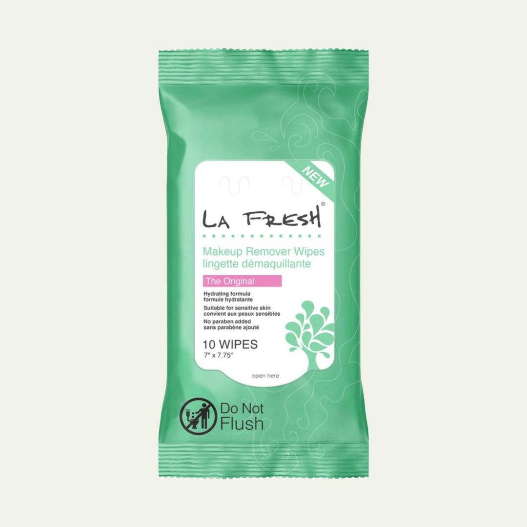 LA Fresh Makeup Remover Wipes 10-count Pouch - 3 PACK