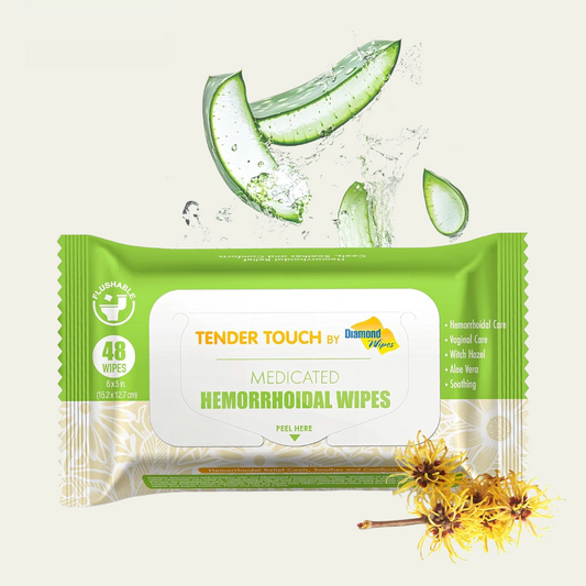 Tender Touch with Witch Hazel and Aloe, Flushable Medicated Wipes