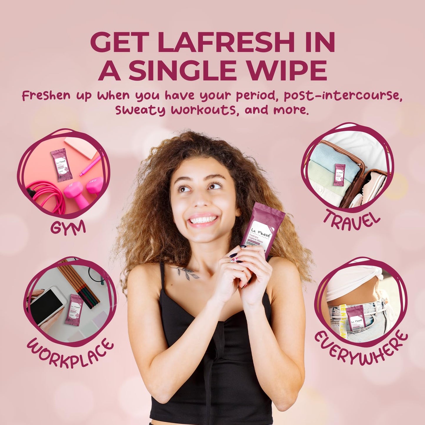 LA Fresh Feminine Hygiene Wipes 10 ct Pouch - 3 PACK