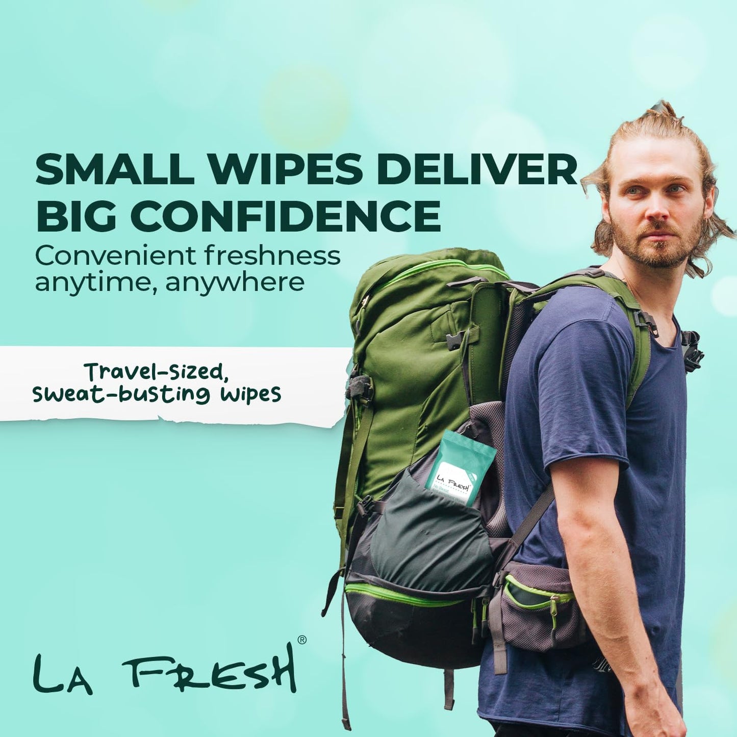 LA Fresh Antiperspirant Wipes 10-count Pouch - 3 PACK