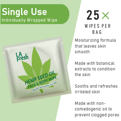 Hemp Seed Oil Body Face Wipes LA Fresh